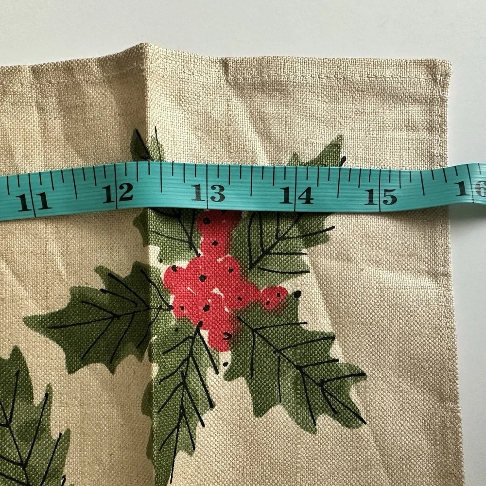 Vintage Vera Neumann Wreath Tea Towel Kitchen Christmas MCM